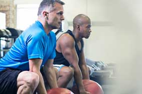 Two men doing a HIIT workout