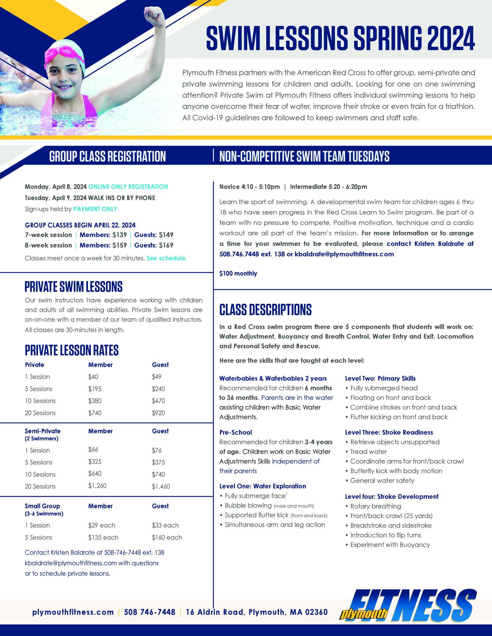 Swim Lesson info March 2024page0 Plymouth Fitness